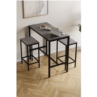 Home Discount Vida Designs Roslyn 2 Seater Bar Table Stools Kitchen Dining Furniture in Dark Grey