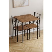 Home Discount Vida Designs Roslyn 2 Seater Dining Table & Chairs Set Of 2 in Brown