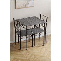 Home Discount Vida Designs Roslyn 2 Seater Dining Table & Chairs Set Of 2 in Dark Grey