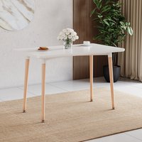 Home Discount Vida Designs Batley 4 Seater Square Dining Table MDF Solid Beech Wood Dining Kitchen Furniture in White
