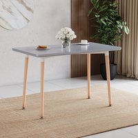 Home Discount Vida Designs Batley 4 Seater Square Dining Table MDF Solid Beech Wood Dining Kitchen Furniture in Grey