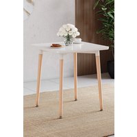 Home Discount Vida Designs Batley 2 Seater Square Dining Table MDF Solid Beech Wood Dining Kitchen Furniture in White