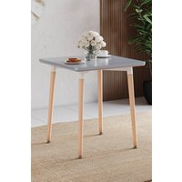 Home Discount Vida Designs Batley 2 Seater Square Dining Table MDF Solid Beech Wood Dining Kitchen Furniture in Grey