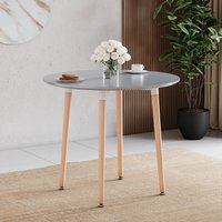 Home Discount Vida Designs Batley 4 Seater Round Dining Table MDF Solid Beech Wood Dining Kitchen Furniture in Grey