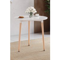 Home Discount Vida Designs Batley 3 Seater Round Dining Table MDF Solid Beech Wood Dining Kitchen Furniture in White
