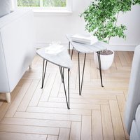 Home Discount Vida Designs Brooklyn Nest of 2 Oval Tables Set Of 2 MDF Living Room Coffee Side Table Furniture in Grey