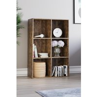 Home Discount Vida Designs Durham 2x3 Cube Storage Unit Bookcase MDF Dark Wood 965 x 645 x 290 mm in Dark Brown
