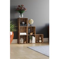 Home Discount Vida Designs Durham 6 Cube Staircase Storage Unit Bookcase 965 x 965 x 290 mm in Dark Brown