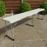 Home Discount Home Vida Folding Bench 6ft Indoor Outdoor 440 x 1800 x 280 mm in White