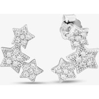 T.H.Baker Women's Sterling Silver Cubic Zirconia Multi-Star Stud Earrings E615718
