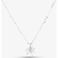 T.H.Baker Women's Sterling Silver Cubic Zirconia Leaf Pendant N611091 | Size: 16-18inch