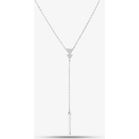 T.H.Baker Women's Sterling Silver Cubic Zirconia Triangle Lariat Necklace N611054