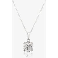 T.H.Baker Women's 18ct White Gold 1.00ct Diamond Solitaire Pendant Necklace TH0134803 in Silver | Size: 18 inches