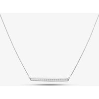 T.H.Baker Women's Silver & Cubic Zirconia Bar Necklace 2THB018504 | Size: 18 inches