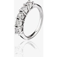 T.H.Baker Women's 9ct White Gold 0.50ct Diamond Five Stone Ring in Silver | Size: P