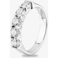 T.H.Baker Women's 18ct White Gold 1.00ct Diamond Five Stone Ring TH0103805 in Silver | Size: Medium