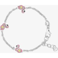 Fleur Kids Sterling Silver Pink Enamel Flamingo Bracelet AVB257506 | Size: 11.5 - 13.5 cm