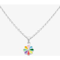 Fleur Kids Sterling Silver Multicolour Flower Pendant Necklace AZP146804 | Size: 18 inches