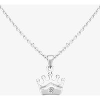 Fleur Kids Sterling Silver Cubic Zirconia Crown Pendant Necklace AZP030304 | Size: 18 inches