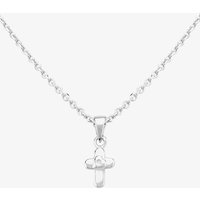 Fleur Kids Sterling Silver Cubic Zirconia Cross Pendant Necklace AZP041404 | Size: 18 inches