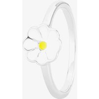 Fleur Kids Sterling Silver White & Yellow Enamel Flower Ring AZR030104 44 | Size: 44 (F)