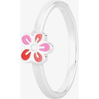 Fleur Kids Sterling Silver Pink & Red Enamel Flower Ring AZR212804 48 | Size: 46 (G 1/2)