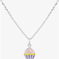 Fleur Kids Sterling Silver & Enamel Cupcake Necklace THB000404 | Size: 18 inches