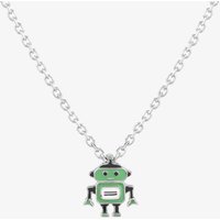 Fleur Kids Sterling Silver & Enamel Rusty the Robot Necklace THB001004 | Size: 18 inches