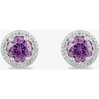 Starbright Women's Sterling Silver Cubic Zirconia Halo Stud Earrings E442 AM