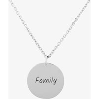 T.H.Baker Women's Silver Classic Family Disc Pendant Necklace THB001604 | Size: 18 inches