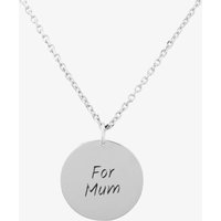 T.H.Baker Women's Silver Classic For Mum Disc Pendant Necklace THB001604 | Size: 18 inches