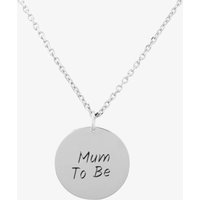 T.H.Baker Women's Silver Classic Mum To Be Disc Pendant Necklace THB001604 | Size: 18 inches