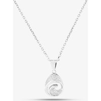 T.H.Baker Women's Silver Cubic Zirconia Pear Open Swirl Pendant P610833 | Size: 16-18inch