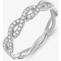 Sterling Crystal Crossover Ring P