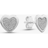 T.H.Baker Women's Sterling Silver Stardust Heart Stud Earrings 8.55.8669
