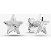 T.H.Baker Women's 9ct White Gold Diamond Cut Star Stud Earrings 5.55.1483 in Silver