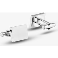 T.H.Baker Stainless Steel Plain Rectangle Cufflinks OSC-071S in Silver