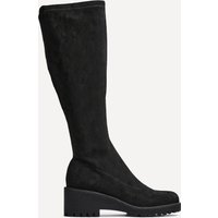 Linzi Women's Kortina Black Faux Suede Wedge Knee High Boot | Size: 3-Standard Fit