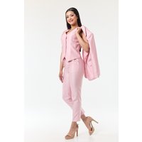 LuvForever Fashion Women's Blush Pink 3-Piece Trouser Suit in Pale Pink | Size: 10