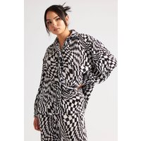 Geometric Plisse Oversized Shirt
