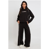 piped wide leg joggers