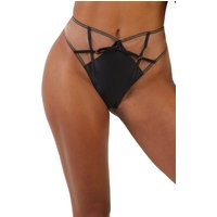 Playful Promises Women's Ramona Black Mesh High Waisted Thong | Size: 16