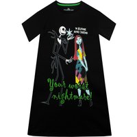 Disney Girl's Nightmare before Christmas Nightdress in Black | Size: 10-11 Years