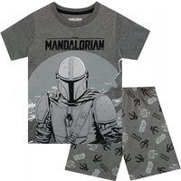 Star Wars Boy's The Mandalorian Short Pyjamas in Grey | Size: 3-4 Years