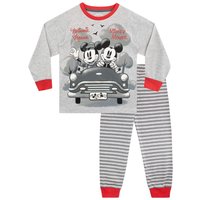 Disney Girl's Mickey Mouse & Minnie Mouse Pyjamas in Grey | Size: 6-7 Years