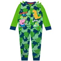 Peppa Pig Boy's George Pig Dinosaur Onesie in Green | Size: 5-6 Years