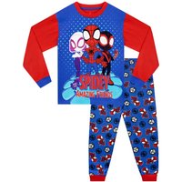 Marvel Boy's Spiderman Long Sleeve Pyjamas in Blue | Size: 10-11 Years