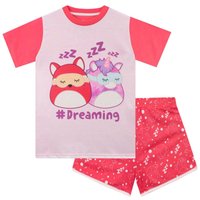Squishmallows Girl's Dreaming Short Pyjama in Pink | Size: 12-13 Years