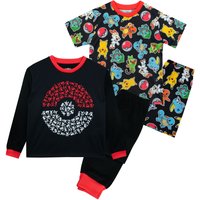 Pokemon Boy's Pyjamas 2 Pack in Black | Size: 11-12 Years