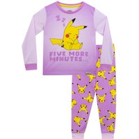 Pokemon Girl's Long Sleeve Pikachu Pyjamas in Purple | Size: 6-7 Years